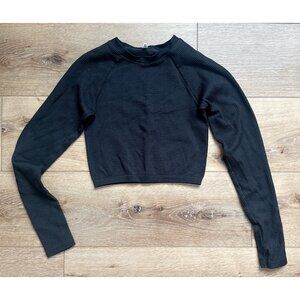 erie OFFLINE Black Waffle Seamless Long Sleeve Crop Top - Excellent Condition